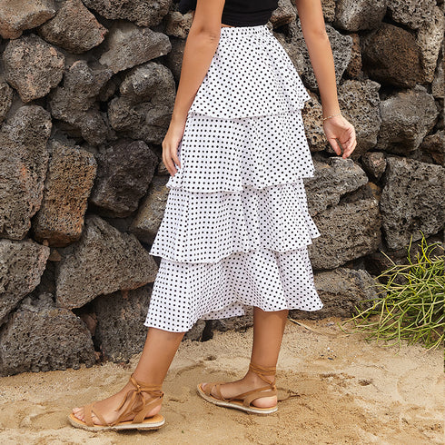 A-line skirt polka dot skirt - ROUTINE FASHION